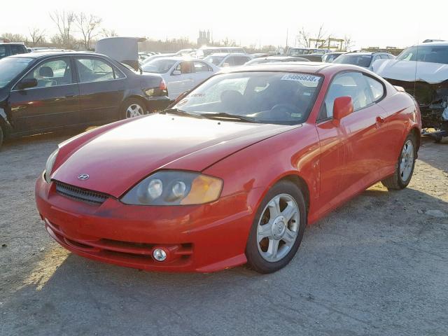 KMHHM65D54U138312 - 2004 HYUNDAI TIBURON RED photo 2