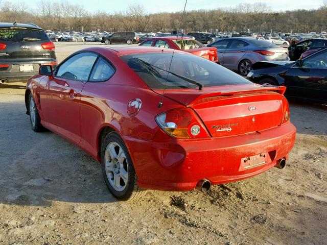 KMHHM65D54U138312 - 2004 HYUNDAI TIBURON RED photo 3