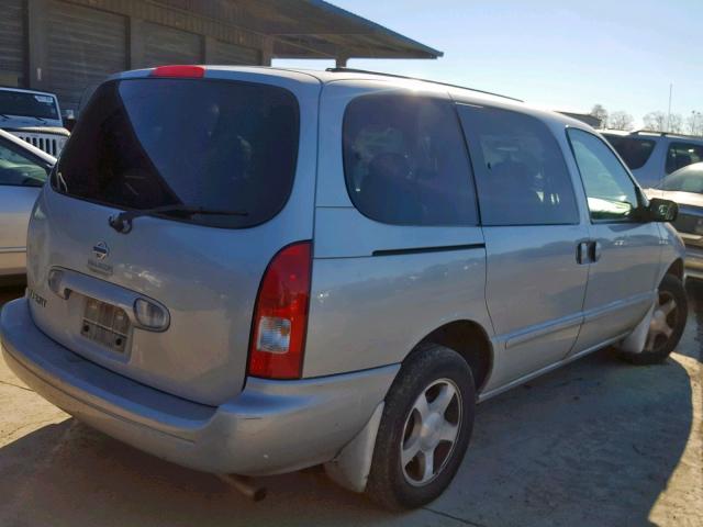 4N2ZN15T31D820999 - 2001 NISSAN QUEST GXE SILVER photo 4