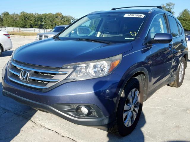 5J6RM3H70CL033530 - 2012 HONDA CR-V EXL BLUE photo 2