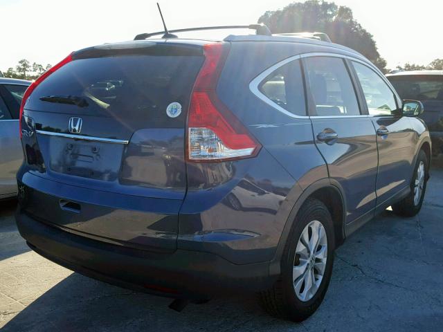 5J6RM3H70CL033530 - 2012 HONDA CR-V EXL BLUE photo 4