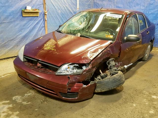 1FAFP34N77W340448 - 2007 FORD FOCUS ZX4 BURGUNDY photo 2