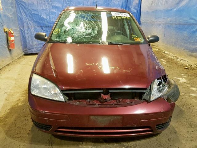 1FAFP34N77W340448 - 2007 FORD FOCUS ZX4 BURGUNDY photo 9