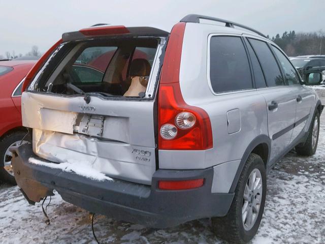 YV1CZ91H241129699 - 2004 VOLVO XC90 T6 SILVER photo 4