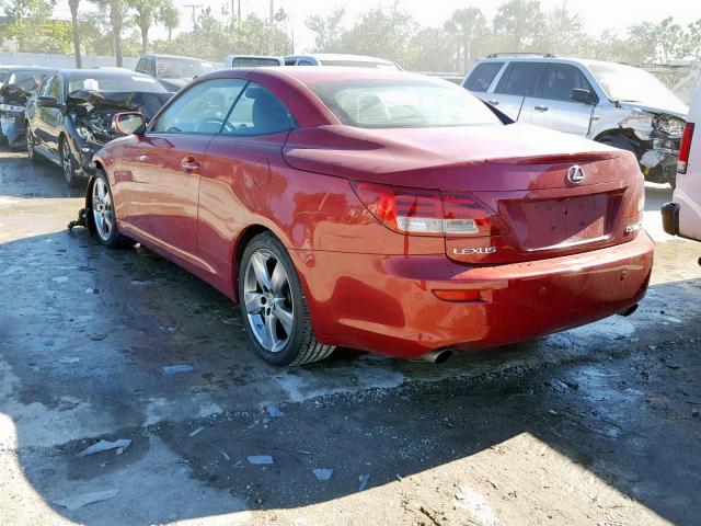 JTHFF2C22A2512073 - 2010 LEXUS IS 250 RED photo 3