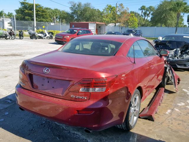 JTHFF2C22A2512073 - 2010 LEXUS IS 250 RED photo 4