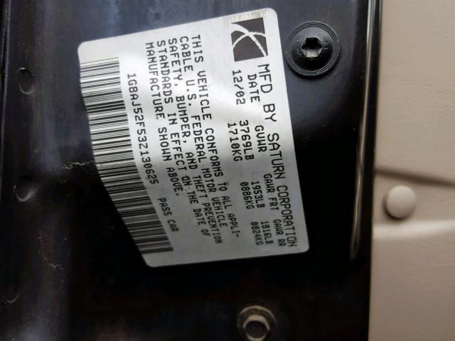 1G8AJ52F53Z130625 - 2003 SATURN ION LEVEL BURGUNDY photo 10