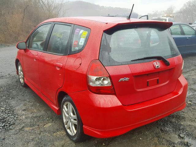 JHMGD37648S009202 - 2008 HONDA FIT SPORT RED photo 3