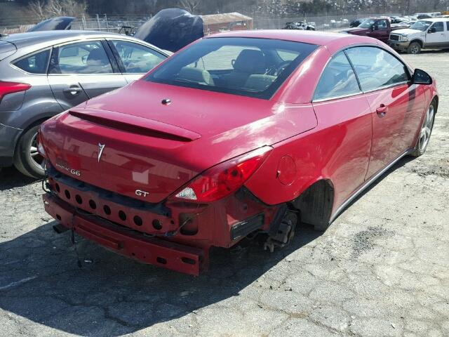 1G2ZH35N974173982 - 2007 PONTIAC G6 GT RED photo 4