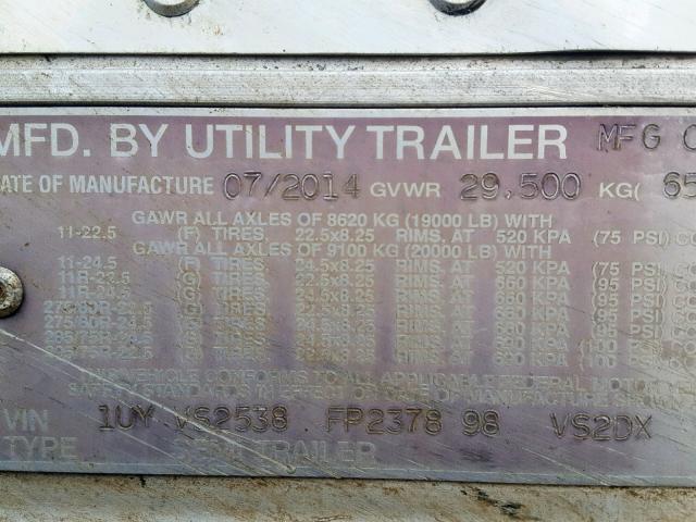 1UYVS2538FP237898 - 2015 UTILITY REEFER 53' WHITE photo 10