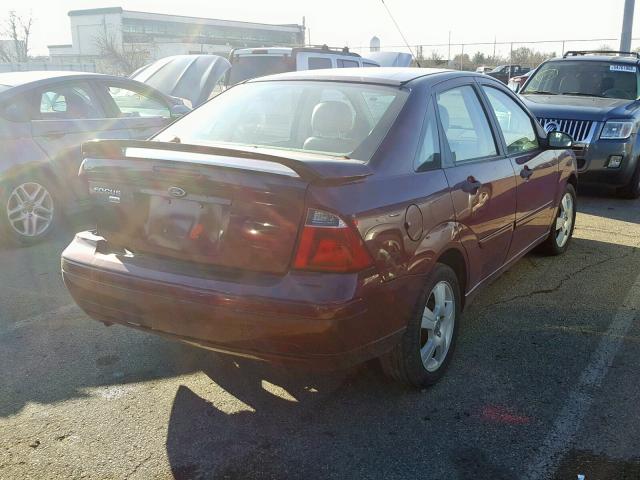 1FAHP34N47W323308 - 2007 FORD FOCUS ZX4 RED photo 4