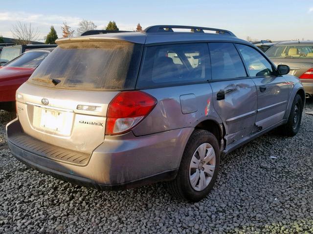 4S4BP60C787339533 - 2008 SUBARU OUTBACK GRAY photo 4