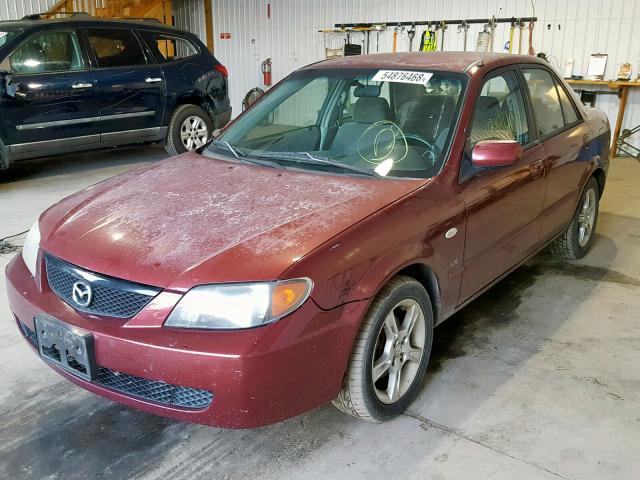 JM1BJ225630181037 - 2003 MAZDA PROTEGE DX RED photo 2