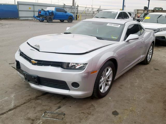 2G1FB1E33F9233049 - 2015 CHEVROLET CAMARO LS SILVER photo 2