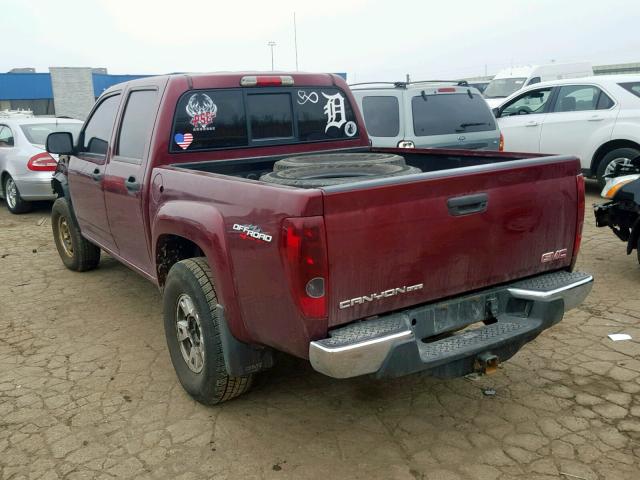 1GTDT43E688197275 - 2008 GMC CANYON SLE MAROON photo 3