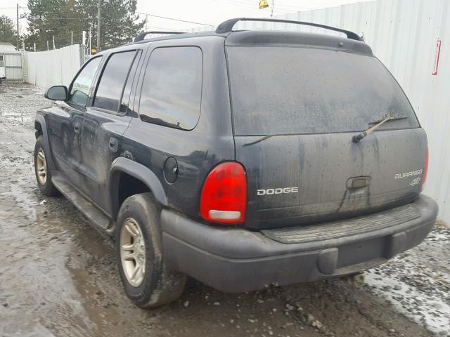 1D4HS38N33F521801 - 2003 DODGE DURANGO SP BLACK photo 3