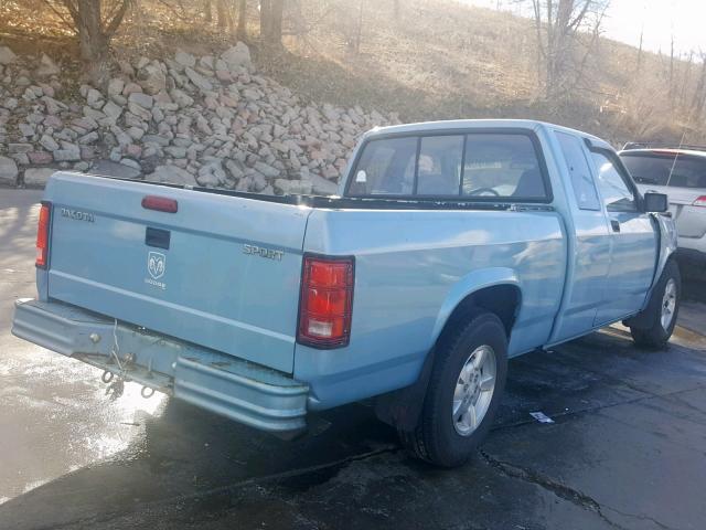 1B7GL23X3TS640111 - 1996 DODGE DAKOTA BLUE photo 4