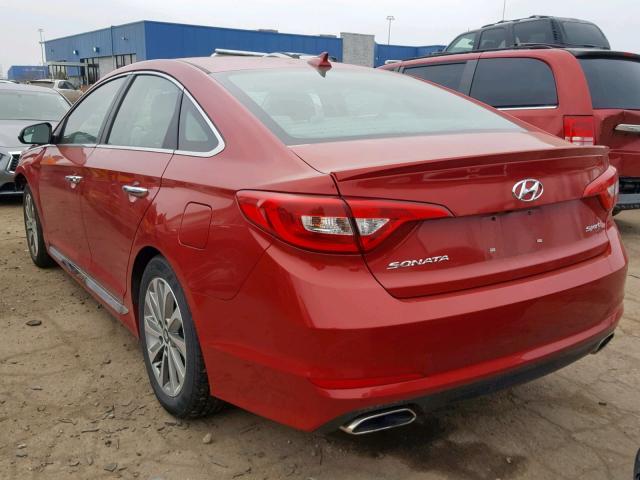 5NPE34AF5HH577029 - 2017 HYUNDAI SONATA SPO RED photo 3