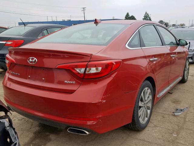 5NPE34AF5HH577029 - 2017 HYUNDAI SONATA SPO RED photo 4