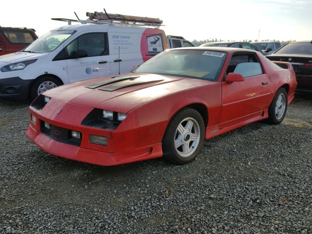 1G1FP2389ML133288 - 1991 CHEVROLET CAMARO Z28 RED photo 2