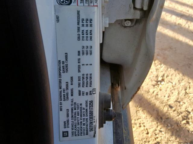 5GTEN13E688173256 - 2008 HUMMER H3 WHITE photo 10