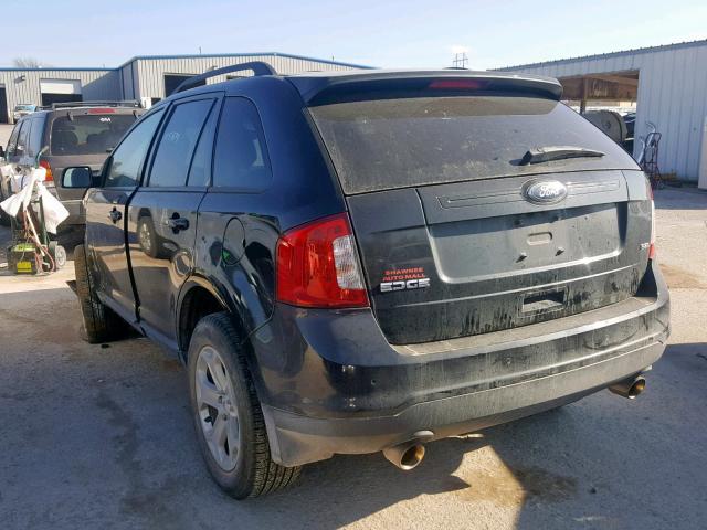 2FMDK3JC6DBC74065 - 2013 FORD EDGE SEL BLACK photo 3