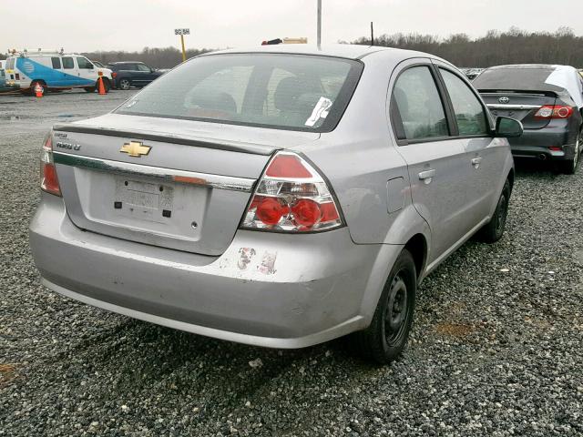 KL1TD5DE5AB119826 - 2010 CHEVROLET AVEO LS SILVER photo 4