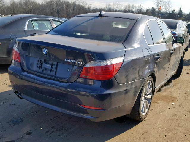 WBANV13518C150274 - 2008 BMW 528 XI BLUE photo 4