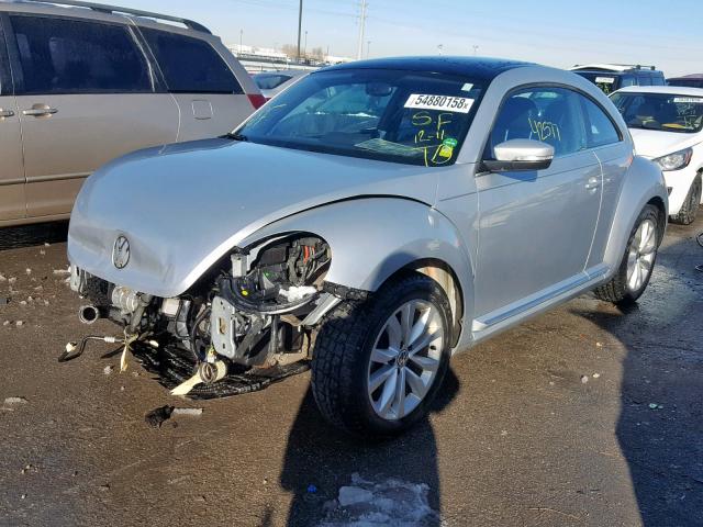 3VWJL7ATXDM631836 - 2013 VOLKSWAGEN BEETLE SILVER photo 2