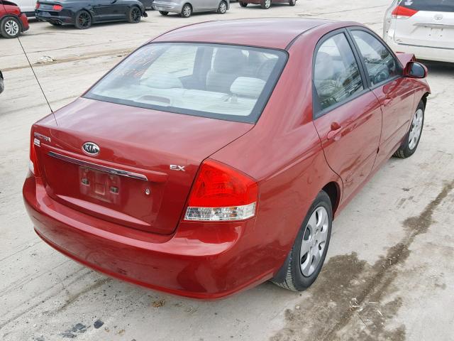 KNAFE121385559352 - 2008 KIA SPECTRA EX RED photo 4