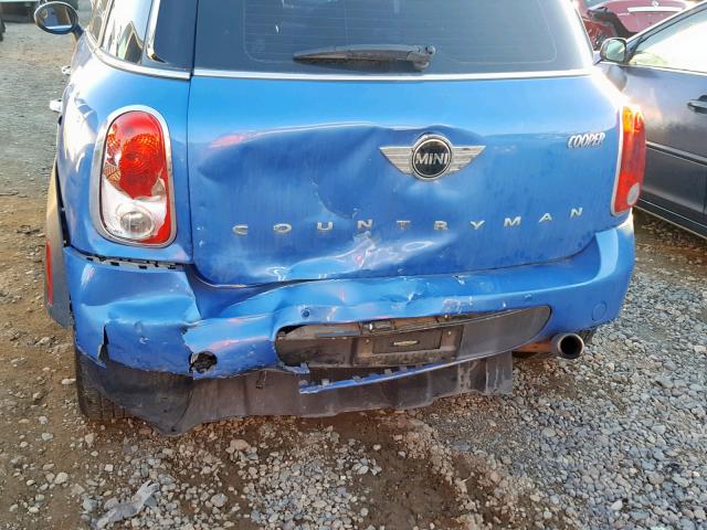 WMWZB3C58EWR39246 - 2014 MINI COOPER COU BLUE photo 9