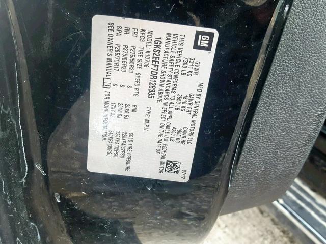 1GKS2EEF7DR128335 - 2013 GMC YUKON DENA BLACK photo 10