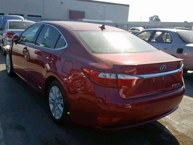 JTHBW1GG9E2058747 - 2014 LEXUS ES 300H RED photo 3