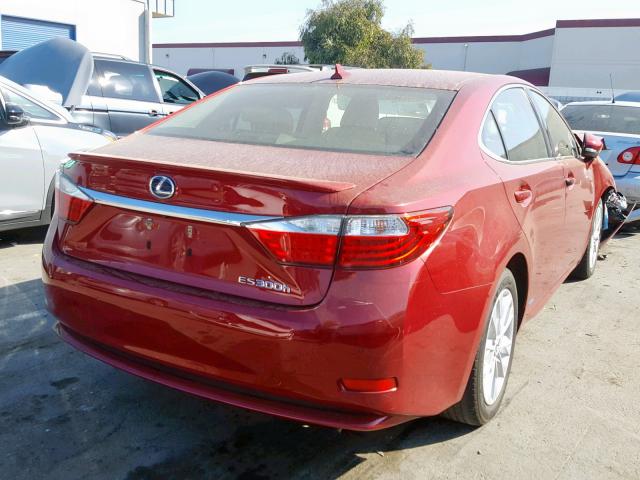 JTHBW1GG9E2058747 - 2014 LEXUS ES 300H RED photo 4