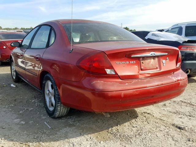 1FAFP55U21A127641 - 2001 FORD TAURUS SES RED photo 3