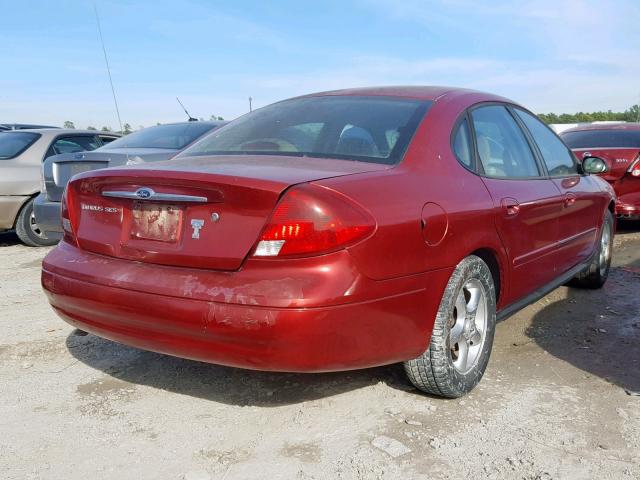 1FAFP55U21A127641 - 2001 FORD TAURUS SES RED photo 4