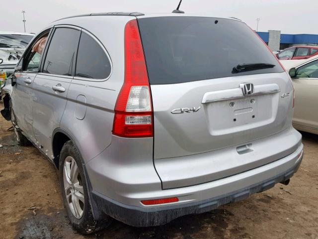 JHLRE4H70AC012296 - 2010 HONDA CR-V EXL SILVER photo 3