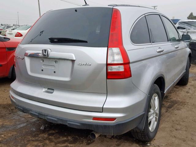 JHLRE4H70AC012296 - 2010 HONDA CR-V EXL SILVER photo 4