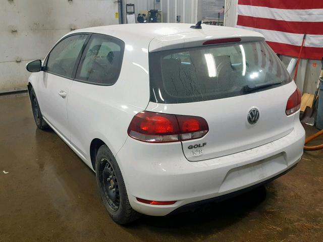 WVWAB7AJXDW051734 - 2013 VOLKSWAGEN GOLF 白色 照片 3