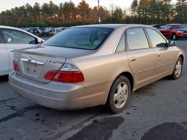 4T1BF28B34U347129 - 2004 TOYOTA AVALON XL GOLD photo 4