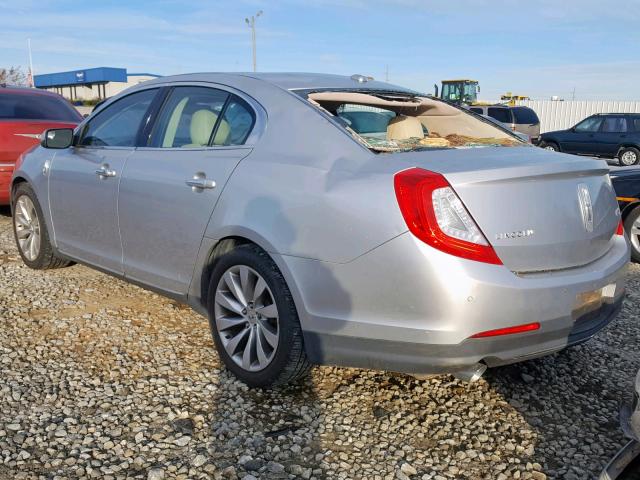 1LNHL9DK2DG613790 - 2013 LINCOLN MKS SILVER photo 3