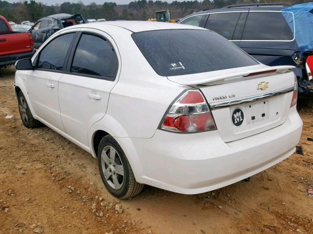 KL1TD56617B065696 - 2007 CHEVROLET AVEO BASE Ақ фото 3