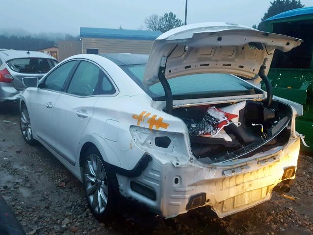 KMHFH4JG6DA249873 - 2013 HYUNDAI AZERA GLS WHITE photo 3