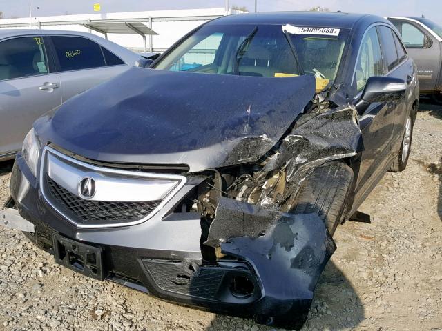 5J8TB4H55FL030537 - 2015 ACURA RDX TECHNO GRAY photo 2