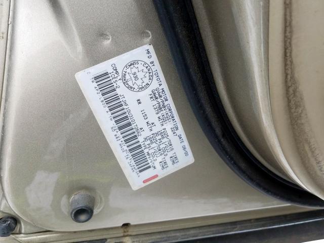 JTJHF10U310172662 - 2001 LEXUS RX 300 GOLD photo 10