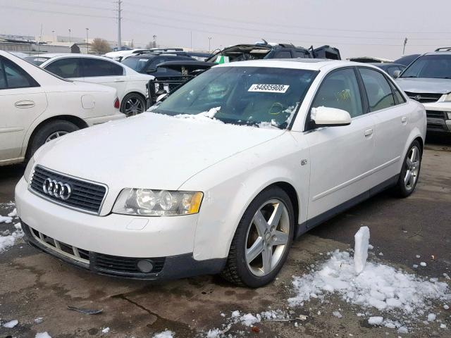 WAULT68E42A105920 - 2002 AUDI A4 3.0 QUA WHITE photo 2