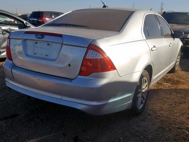 3FAHP0GA6CR345234 - 2012 FORD FUSION S SILVER photo 4