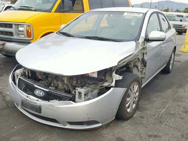 KNAFU4A26A5809350 - 2010 KIA FORTE EX SILVER photo 2