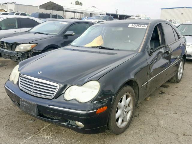 WDBRF61J73F355795 - 2003 MERCEDES-BENZ C 240 BLACK photo 2