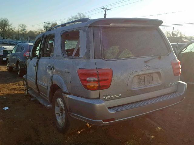 5TDBT48A04S226305 - 2004 TOYOTA SEQUOIA LI SILVER photo 3